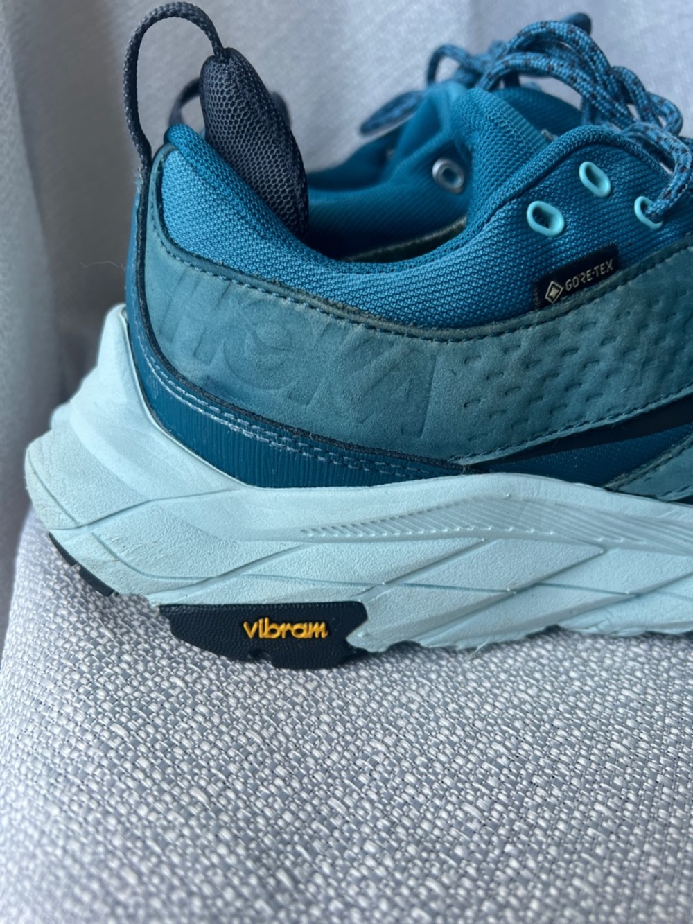 Hoka Teal and Light Aqua Trail Shoe - Picture 9 of 16
